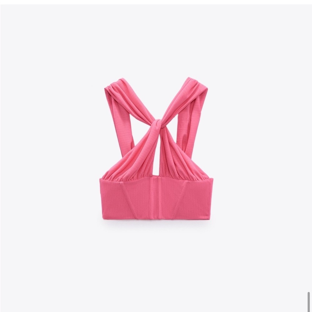 ZARA pink Ruched style corset top - Picture 3 of 6